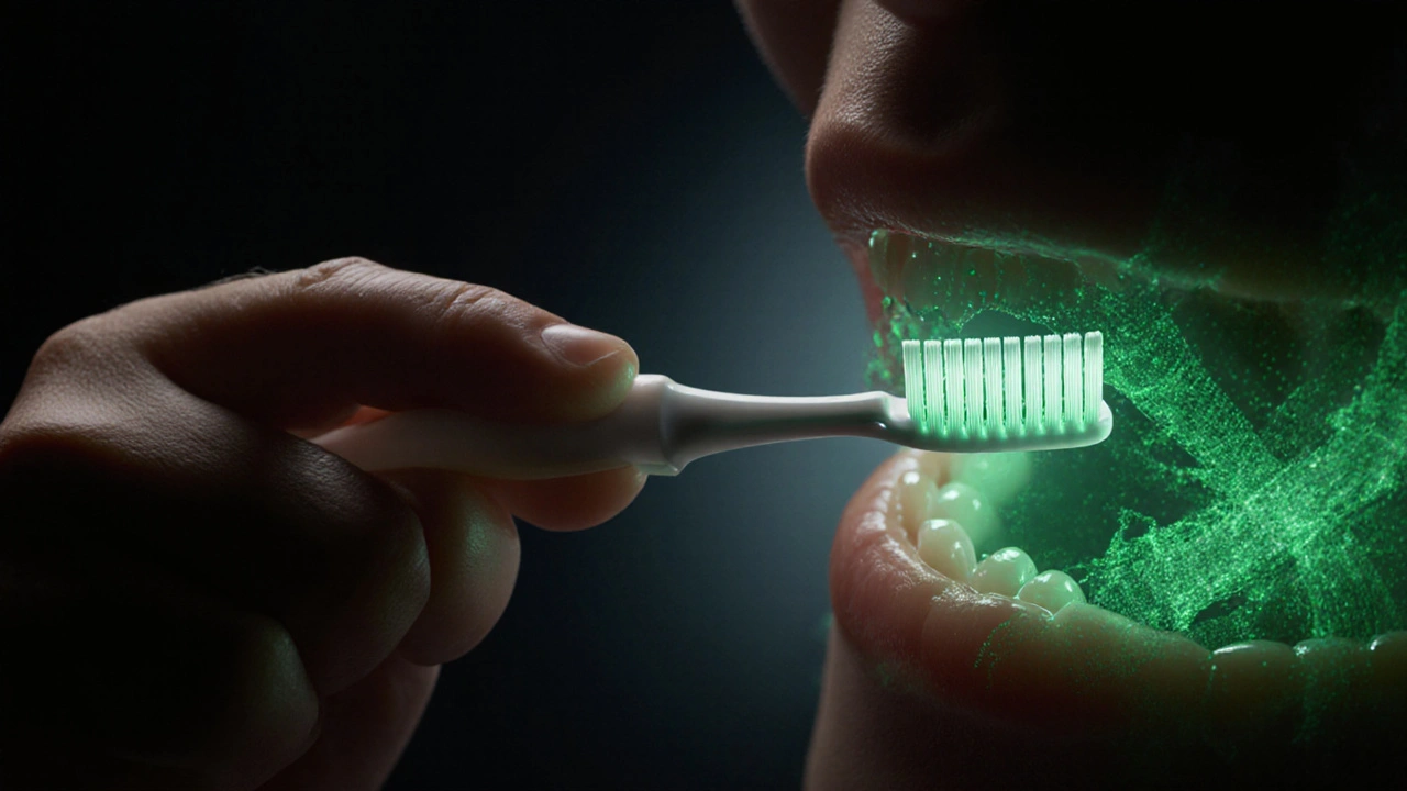 Jemné čištění zubů měkkým kartáčkem po kyretáži.