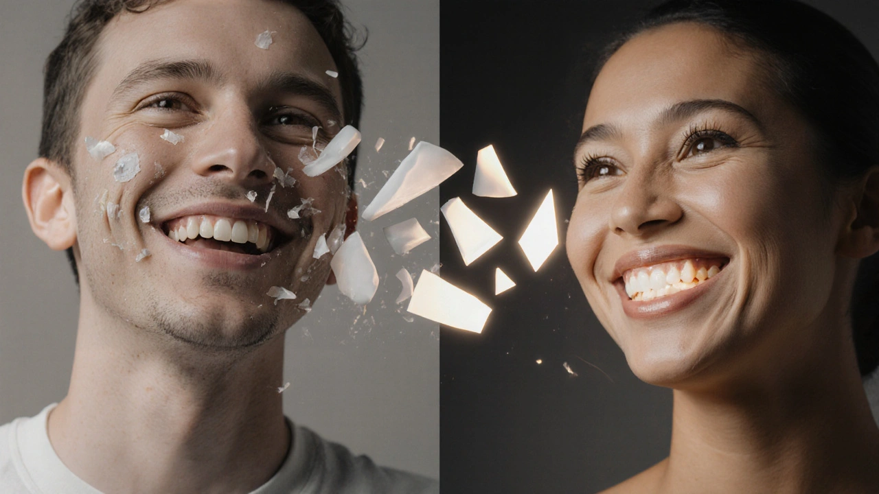 Přechod od nejistého úsměvu k sebedůvěrnému smíchu díky keramickým fazetám