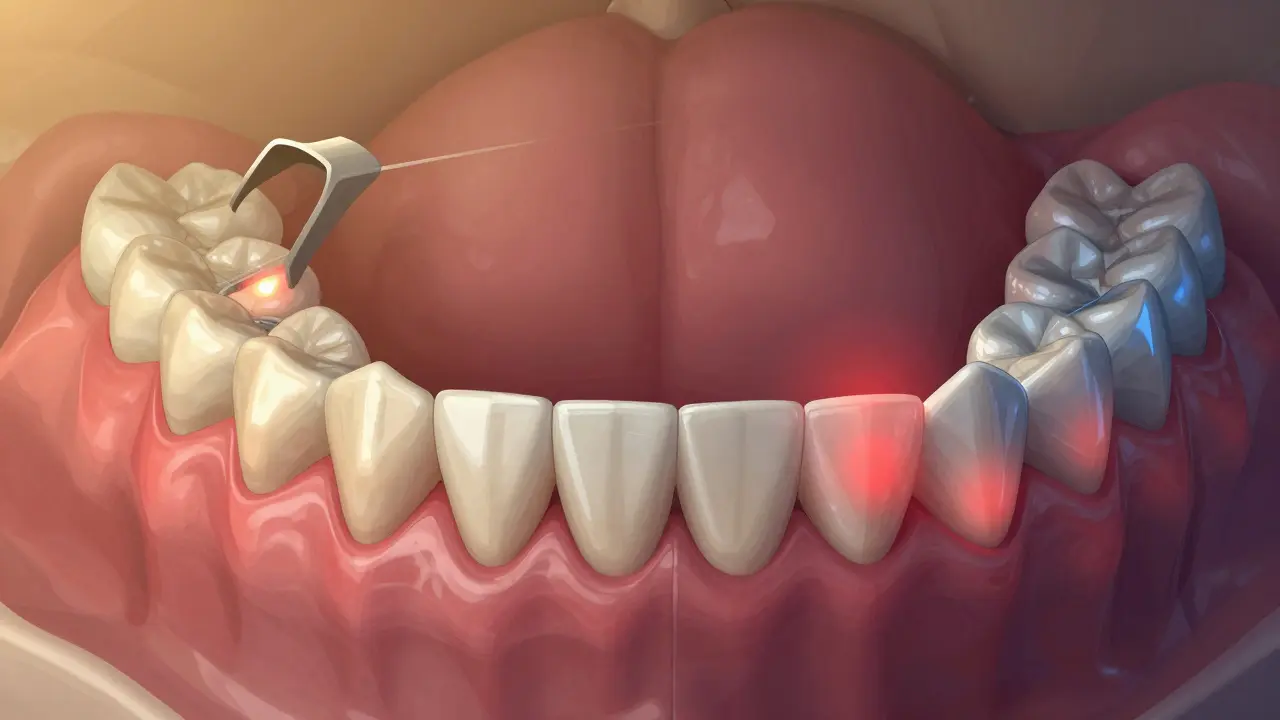 Nesprávně přizpůsobený zubní můstek způsobuje tlak na zuby a dásně.
