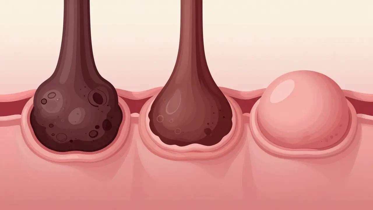 Postupné přeměnění krevní sraženiny v novou dásňovou tkáň během hojení.