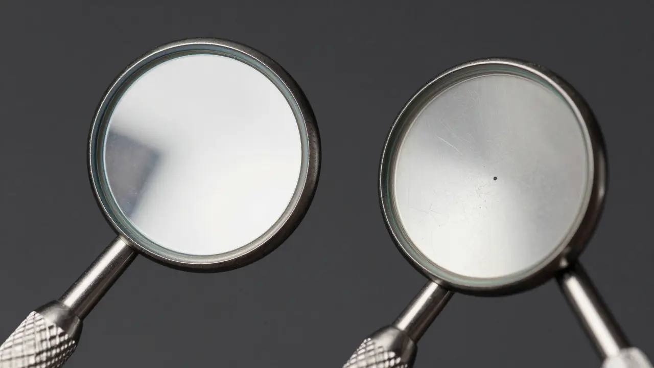 Srovnání kvalitního a levného zubního nástroje v makro pohledu