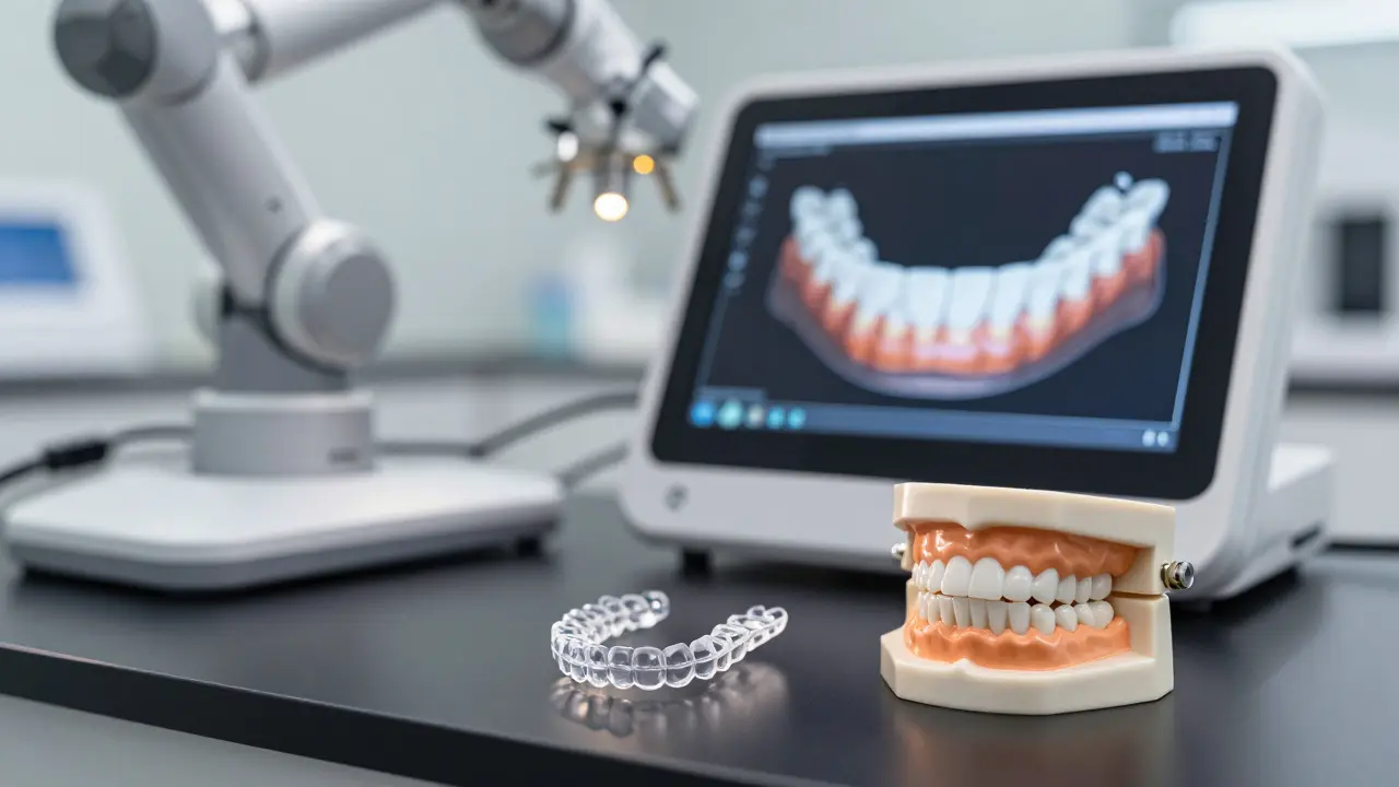 Moderní transparentní alignery a 3D sken v laboratoři