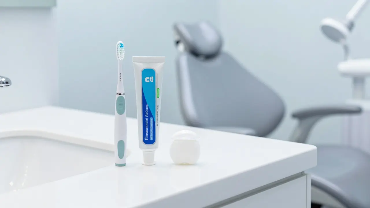 Hygienické potřeby a čistá koupelna symbolizující prevenci